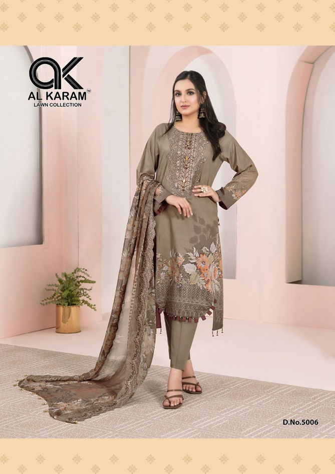 Al Karam Kesariya 5 Fancy Regular Wear Wholesale Dress Material Collection